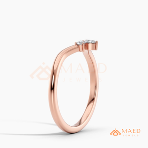 Bague ouverte en or rose avec moissanite en forme de poire, alliance de mariage élégante, bijoux de mariée pour femmes - Product Image 6
