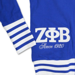 Cardigan boutonné bleu royal Zeta Phi Beta pour femme, pull en tricot avec lettres grecques, tenue décontractée de la sororité, design depuis 1920 - Product Image 3