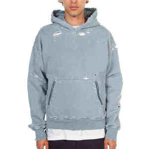 Hoodie surdimensionné personnalisé délavé à l'acide, style streetwear, manches longues, respirant, effet usé, en vente - Product Image 1