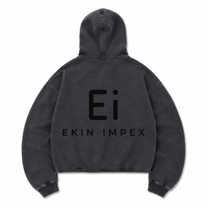 เสื้อฮู้ดดี้โอเวอร์ไซส์สไตล์วินเทจแบบยูนิเซ็กส์ลำลอง ล้างสีแบบแอซิดวอช สตรีทแวร์ - Product Image 2