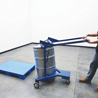 Lève-fûts et palettiseur en acier robuste, capacité de 550 lb, transpalette manuel pour fûts d'huile, pour fûts en acier de 55 gallons