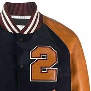 เสื้อแจ็คเก็ตเบสบอลแบบยูนิเซ็กซ์สำหรับผู้ชาย  ตกแต่งด้วยผ้าขนสัตว์  ปักลายเชนิลล์  ระบายอากาศได้ดี แห้งเร็ว เป็นมิตรกับสิ่งแวดล้อม - Product Image 6