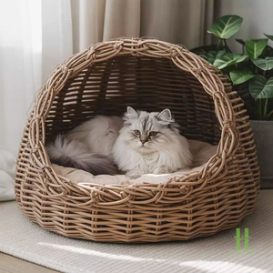 Cama para Gatos de Ratán Sostenible, Hecha a Mano, Ecológica, Cesta de Mimbre para Gatos, Muebles Acogedores para Mascotas para Hogares Modernos, Venta al Por Mayor - Product Image 3