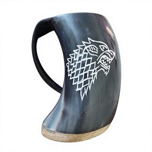 Jarra Vikinga de Cuerno de Búfalo Hecha a Mano con Logotipo Personalizado Grabado, Impermeable, Ecológica, de Forma Natural, Imitación Antigua - Product Image 1