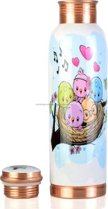 Recipiente de cobre ecológico para deportes, gimnasio, aire libre y yoga, recipiente de metal desechable con beneficios para la salud - Product Image 3