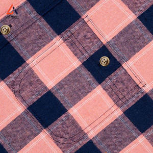 Chemise en flanelle pour homme 100% coton écologique avec logo personnalisé, séchage rapide, respirante, manches longues, coupe classique - Product Image 5