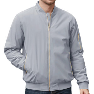 Jacket For Men Men's Jackets Closure Style Bomber Jacket For Men's OEM Custom Logo Logo Front Zipper Long Sleeves Elastic Cuffs - Product Image 2