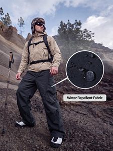 Pantalones Cargo de Senderismo para Hombre, Resistentes al Agua, Cintura Media, Corte Recto Informal, Estilo Paracaídas - Product Image 3