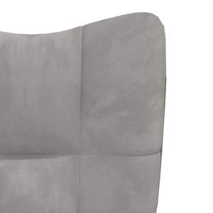 Sillón de Salón Relajante de Terciopelo Gris Claro - Product Image 6