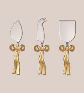 Juego de cubiertos para queso con hermoso diseño de cinta en el mango, a precio de mayoreo - Product Image 3