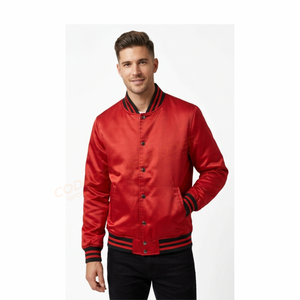 Chaqueta Varsity de Lona Satinada, Delgada y Suave, Estilo Urbano, Personalizable al por Mayor, 100% Poliéster, Logotipo Frontal, Fabricante Profesional - Product Image 5