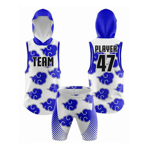 Tenues de flag football 7 contre 7, uniformes de football personnalisés, ensemble entièrement sublimé avec sweats à capuche et shorts de compression - Product Image 6