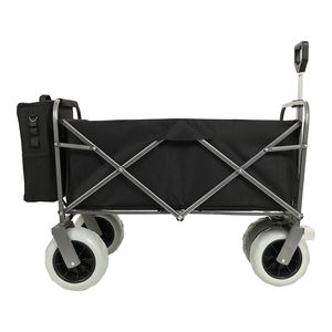 Carrello Utilitario Pieghevole con Telaio in Acciaio per Ogni Terreno, Ruote Pneumatiche da 9 Pollici, Carrello da Spiaggia con Grandi Ruote, Capacità 227 kg, Carrello da Campeggio - Product Image 1