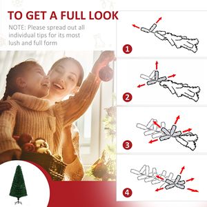 6FT Tall Douglas Fir Pre-Lit Artificial Christmas Tree with 24 Multi-Color LED <b>Lights</b> and Fiber Optics Realistic <b>Branches</b> 230 - Product Image 6