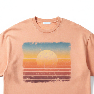 เสื้อยืดโอเวอร์ไซส์ทรงหลวมพรีเมียม ผ้าคอตตอนหนา แต่งด้านหน้าด้วยการถัก สไตล์สตรีทแวร์ ปรับแต่งได้ ไหล่ตก ลายพิมพ์ - Product Image 3