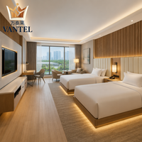 Ensemble complet de mobilier de chambre d'hôtel Vantel avec tête de lit, armoire, bureau, meuble TV pour projets hôteliers FF&E
