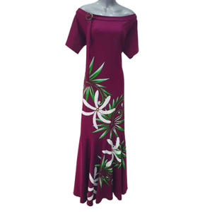 Vestido de Playa Maxi Personalizado de Samoa para Mujer, Vestido Largo Elegante con Flores de Tiare para Fiesta de Noche, en Algodón - Product Image 3