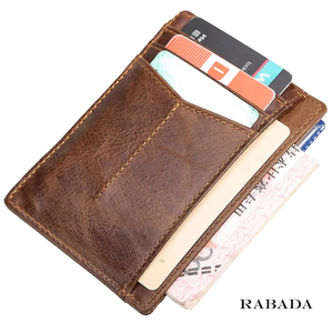 กระเป๋าสตางค์หนังแท้สำหรับผู้ชายกระเป๋าสตางค์แบบบางแบบเรียบง่ายปิดโลโก้ได้ตามต้องการ - Product Image 2