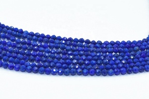 Perles Rondelle à facettes en Lapis Lazuli naturel 3mm perles de Lapis taillées à la machine pour la fabrication de bijoux - Product Image 3