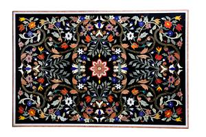 Plateau de table unique pour couloir, plateau de table en pierre multicolore, plateau de table pour canapé de salle à manger, plateau de table rectangulaire pour salon, table de bar - Product Image 1