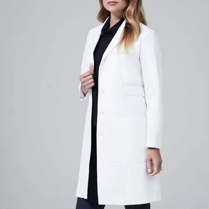 Blouse de laboratoire blanche tissée pour femmes, coton et polyester, uniforme d'hôpital, 3 poches, fermeture à boutons, blouse médicale pour médecin - Product Image 2