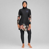 Ensemble de burkini modeste de marque pour femmes arabes musulmanes, grande taille, avec imprimé frontal, séchage rapide, imperméable et anti-plis