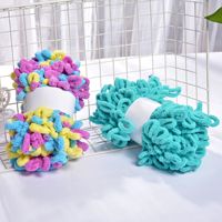 100% Polyester Alize Fil Doigt Boucle Tricoté À La Main Chunky Chenille avec Haute Ténacité et Fantaisie Teint Motif pour Broderie En Gros