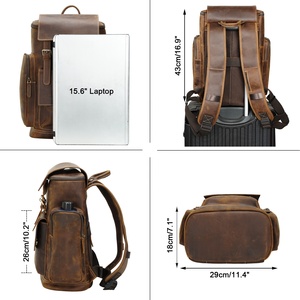 Customized Large Capacity Men's Tactical Daypack Durable Cowhide Multi-Pocket Casual Travel Camping <b>Laptop</b> Backpack Detachable - Product Image 3