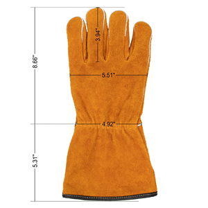 Gants de soudage TIG personnalisés en cuir de vachette, anti-coupure, résistants au feu, avec pouce droit, haute qualité, gants de travail de protection - Product Image 6