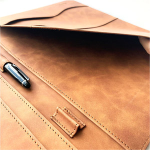 Leather Portfolio Organizer <b>A4</b> Document <b>Folder</b> Card Holder Resume File Case for Office Business - Product Image 6