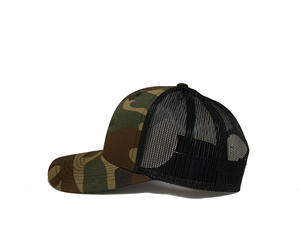 Casquette Trucker Camouflage Vierge en Gros, 6 Panneaux, Haute Qualité, avec Maille, Profil Moyen, Structurée, pour Hommes, Fabriquée au Vietnam - Product Image 3