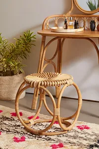 <b>High</b> Quality Handcrafted Natural Rattan <b>Stool</b> Bohemian Accent Seat, Decorative Side <b>Table</b> & Woven Home Decor Furniture - Product Image 3