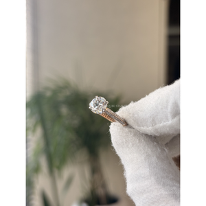 Bague élégante en or massif avec micro-pavé de diamants de laboratoire taille ronde, 1,81 carat VVS VS EF, bijoux de mariée pour femme - Product Image 5