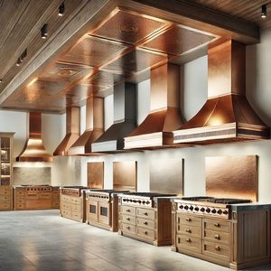 Hotte de cuisine exclusive en cuivre, fabriquée avec des savoirs-artisans, ventilation élégante pour la cuisine, finition métallique décorative de qualité supérieure - Product Image 6