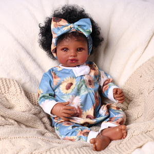 Poupée bébé fille afro-américaine réaliste Babeside Jaden de 17 pouces, tête en vinyle, corps en tissu, jouet doux, mini-jouet, vente en gros directe d'usine - Product Image 4