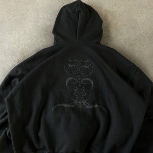 Men's <b>Black</b> Regular Fit Hooded <b>Sweatshirt</b> with Back Graphic Print Casual Autumn Wear 100% Cotton Fleece Material Pocket - Product Image 4