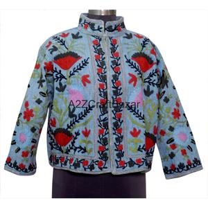 Chaqueta Bomber Vintage con Estampado Floral para Primavera, Verano e Invierno, Bordado Suzani TNT, Diseño Dibujado a Mano, Ecológica, Transpirable y de Secado Rápido - Product Image 1
