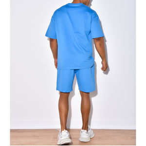 Servicio Profesional OEM ODM, Conjunto de Camisa y Pantalones Cortos de Verano para Hombre, Diseño Sólido de Dos Piezas, Transpirable, 100% Algodón, para Playa - Product Image 3
