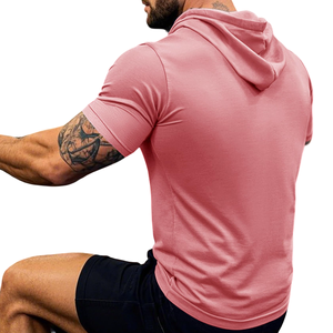 Sudadera con Capucha para Hombre al por Mayor, 100% Algodón, Colores Personalizables, Logotipo, Sudadera de Manga Corta, Sudadera Básica de Algodón Mezclado para Hombre - Product Image 5