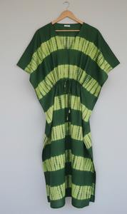 ผ้าคัฟตันโบฮีเมียนคุณภาพสูง เป็นมิตรกับสิ่งแวดล้อม ผ้าฝ้ายแท้ 100% ลายมัดย้อม แต่งลูกไม้ เอวยางยืด แขนยาว ระบายอากาศได้ดี - Product Image 6