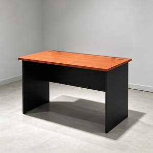 Modern Rectangular Wood Top Office <b>Desk</b> with Black Frame Freestanding Commercial Furniture - Product Image 1