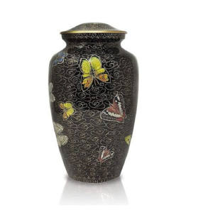 Venta caliente grandes urnas de cremación para adultos para cenizas humanas mariposa en rosa precios bajos urnas de cremación funeraria de Metal - Product Image 1