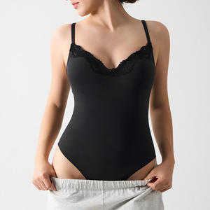 Body de algodón para mujer con cuello redondo, de jersey de alta elasticidad, tacto suave, control de abdomen, efecto adelgazante y moldeador. - Product Image 6