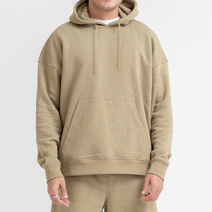 Sudadera con Capucha Extra Grande Beige Personalizada para Hombre, con Capucha con Cordón y Bolsillo Tipo Canguro, Estilo Casual Urbano - Product Image 2