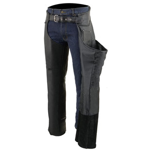 Samroz Sports – Cuissardes en cuir pour hommes, logo personnalisable, doublure thermique de haute qualité, poche fendue, fermeture à boutons-pression, pour motards toutes saisons - Product Image 2