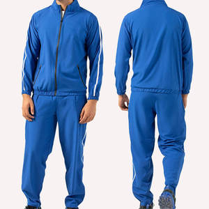 Survêtement bleu pour homme avec fermeture éclair intégrale, col montant, poches latérales, respirant, style sportif décontracté, coupe classique, saison automne - Product Image 6