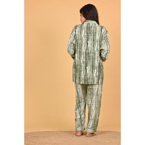 Ensemble de pyjama en crêpe poly pour femmes, imprimé, été, automne, printemps, manches longues, confortable, doux, respirant, vêtements de nuit - Product Image 4