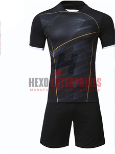 Nouvelle vente flash, uniforme de football pour hommes, manches courtes, séchage rapide, respirant, 100% polyester, personnalisable OEM - Product Image 1