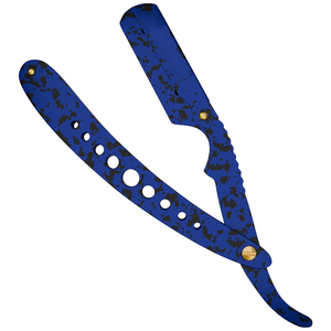 Navaja de Afeitar Profesional Plegable de Acero Inoxidable, Diseño Camuflaje Azul, Cuchilla de Barbería, Logotipo Personalizado, Proveedor Mayorista OEM ODM - Product Image 1