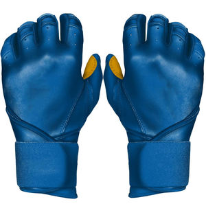 Baseball <b>Batting</b> Gloves for Adults Leather Material Hook Loop Closure Flexible Fit Padded Wrist Support Moisture Control <b>Fabric</b> - Product Image 3